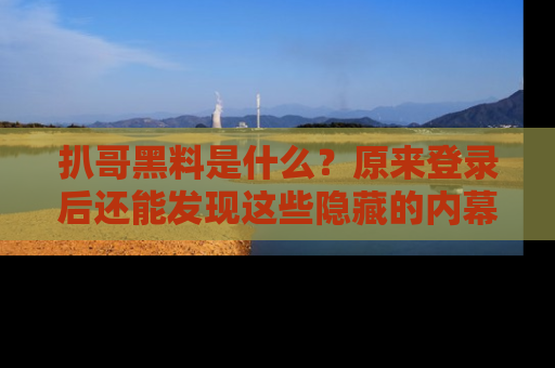 扒哥黑料是什么？原来登录后还能发现这些隐藏的内幕！