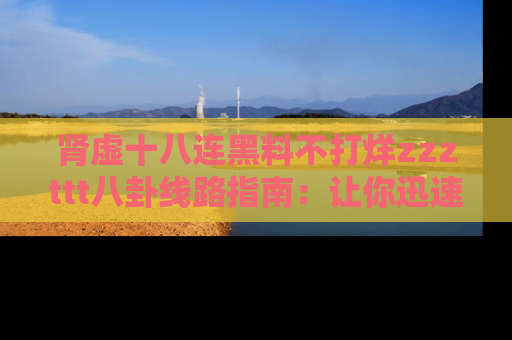 肾虚十八连黑料不打烊zzzttt八卦线路指南：让你迅速掌握热点事件脉络